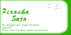 piroska sajo business card